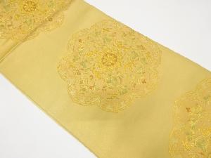 アンティーク　鏡裏に花鳥模様織り出し袋帯（材料）